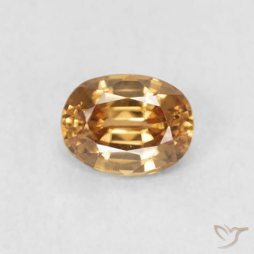 0.60ct Натуральный Золотисто-персиковый Циркон, Овал, Чистота VVS
