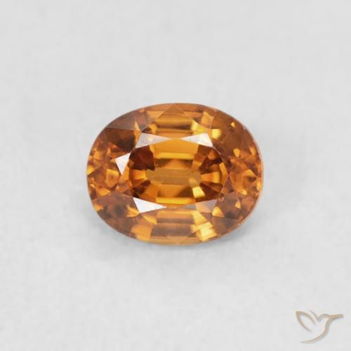 0.66ct Натуральный Средний апельсин Циркон, Овал, Чистота VVS