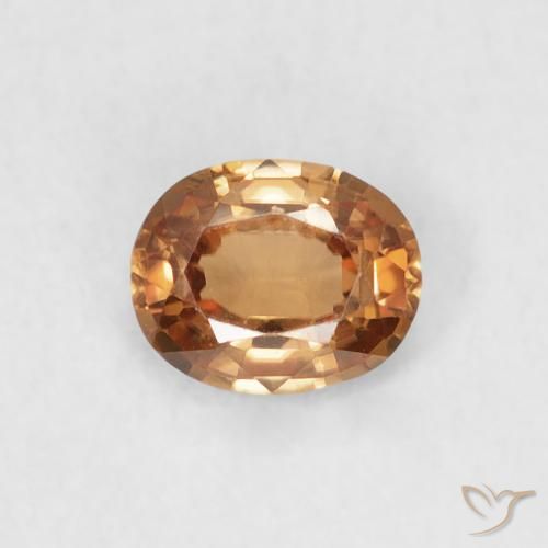 0.54ct Натуральный Оранжево-коричневый Циркон, Овал, Чистота VVS