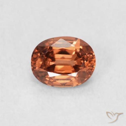 0.62ct Натуральный Medium Dark-Orange Циркон, Овал, Чистота VVS