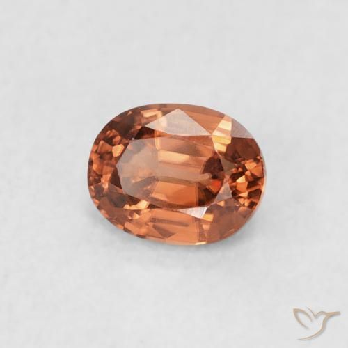 0.62 карата, натуральный Medium Dark-Orange Циркон, Овал, Чистота VVS