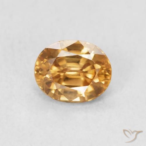 1.09ct Натуральный Золотисто-персиковый Циркон, Овал, Чистота VS