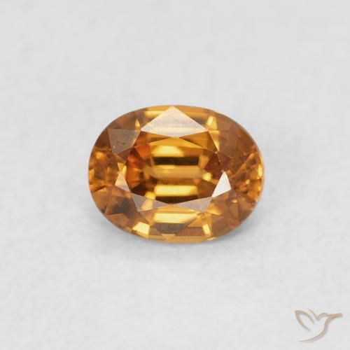 0.61ct Натуральный Темно-оранжевый Циркон, Овал, Чистота VVS