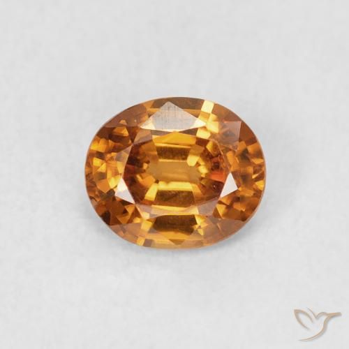 0.83ct Натуральный Оранжево-коричневый Циркон, Овал, Чистота VVS