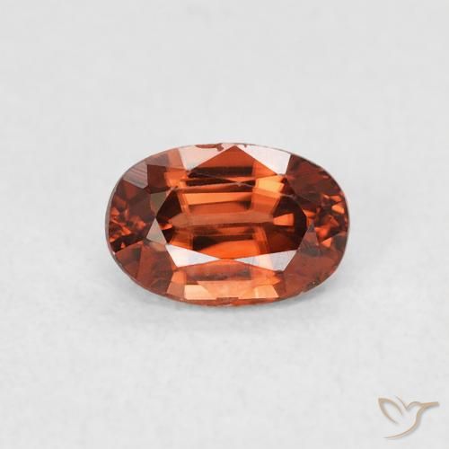 0.85ct Натуральный Красновато-оранжевый Циркон, Овал, VVS-VS