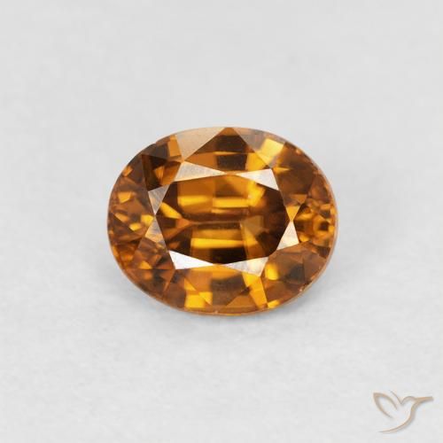 1.00ct Натуральный Средний апельсин Циркон, Овал, VVS-VS