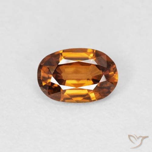 0.65ct Натуральный Оранжево-коричневый Циркон, Овал, VVS-VS