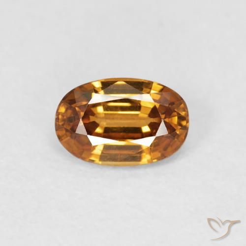 0.76ct Натуральный Средний апельсин Циркон, Овал, VVS-VS