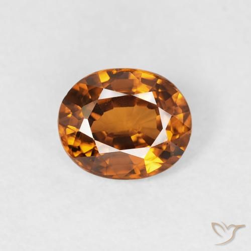 0.90ct Натуральный Земля Оранжевый Циркон, Овал, VVS-VS