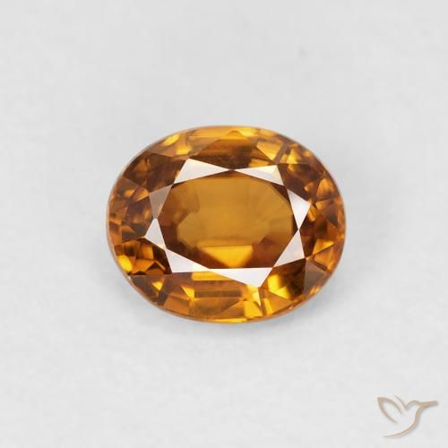 1.00ct Натуральный Средний апельсин Циркон, Овал, VVS-VS