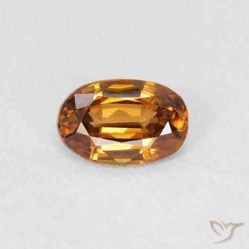 0.68ct Натуральный Оранжево-коричневый Циркон, Овал, VVS-VS