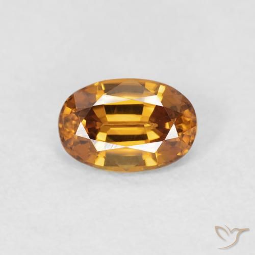 0.76ct Натуральный Средний апельсин Циркон, Овал, VVS-VS