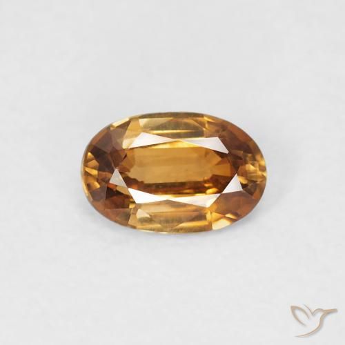 0.66ct Натуральный Оранжево-коричневый Циркон, Овал, VVS-VS