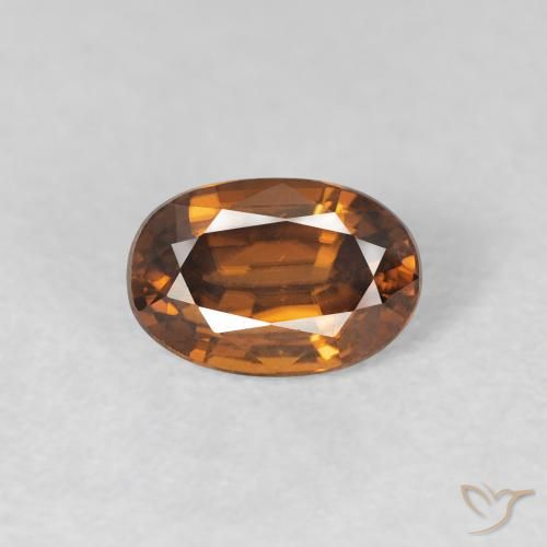 0.86ct Натуральный Коричневато-оранжевый Циркон, Овал, Чистота VVS