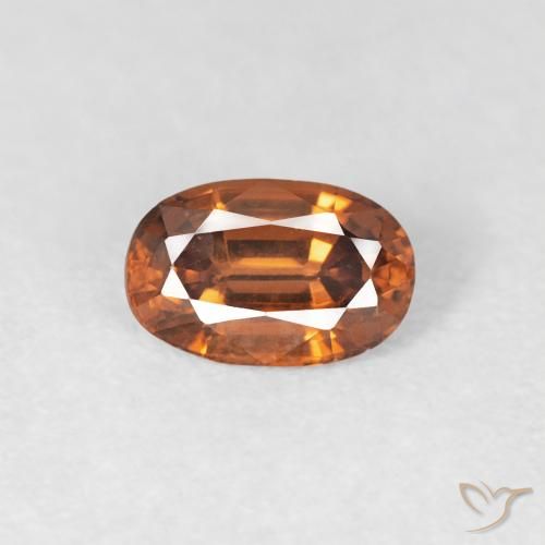 0.69ct Натуральный Темно-оранжевый Циркон, Овал, Чистота VVS