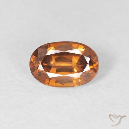 0.75ct Натуральный Темно-оранжевый Циркон, Овал, Чистота VVS
