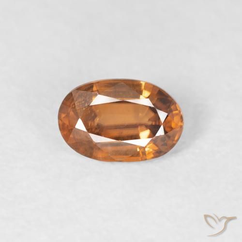 0.70ct Натуральный Оранжево-коричневый Циркон, Овал, Чистота VVS