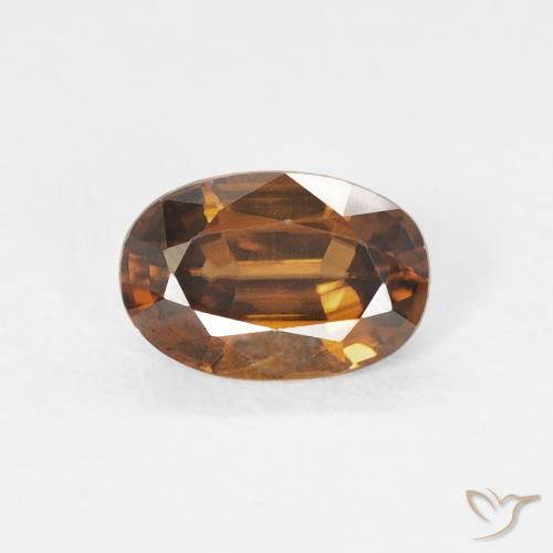 0.75ct Натуральный Medium Dark-Orange Циркон, Овал, Чистота VVS