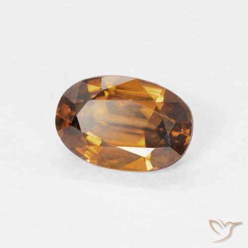 0.75 карата, натуральный Medium Dark-Orange Циркон, Овал, Чистота VVS