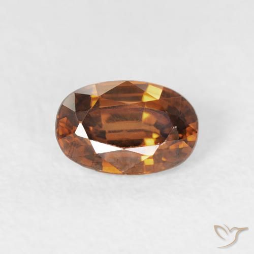 0.81ct Натуральный Коричневато-оранжевый Циркон, Овал, Чистота VVS