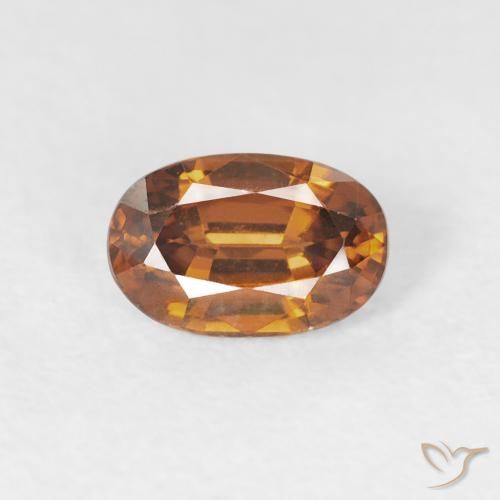 0.76ct Натуральный Земля Оранжевый Циркон, Овал, Чистота VVS