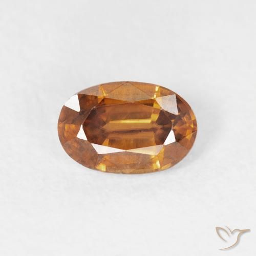 0.69ct Натуральный Оранжево-коричневый Циркон, Овал, Чистота VVS