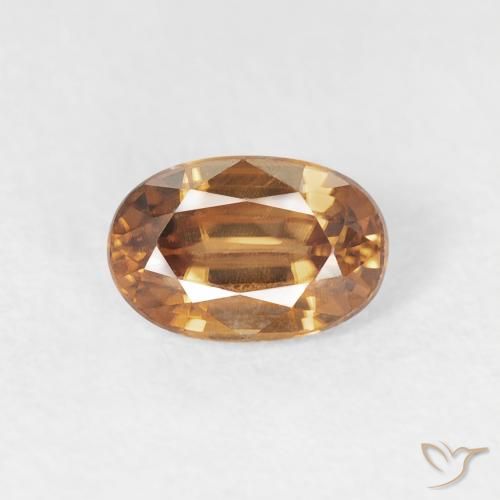 0.80ct Натуральный Оранжево-коричневый Циркон, Овал, Чистота VVS