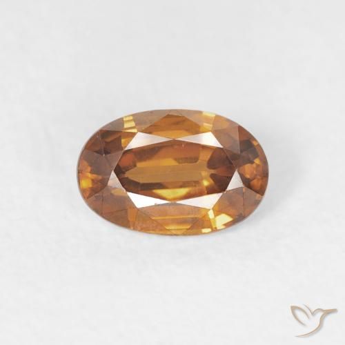 0.71ct Натуральный Оранжево-коричневый Циркон, Овал, Чистота VVS