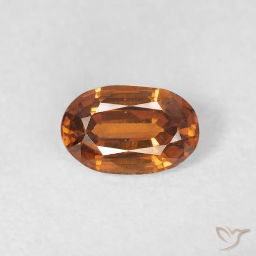 0.71ct Натуральный Medium Dark-Orange Циркон, Овал, Чистота VVS