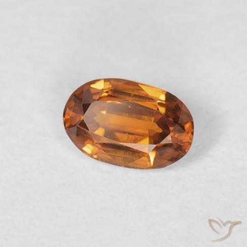 0.71 карата, натуральный Medium Dark-Orange Циркон, Овал, Чистота VVS