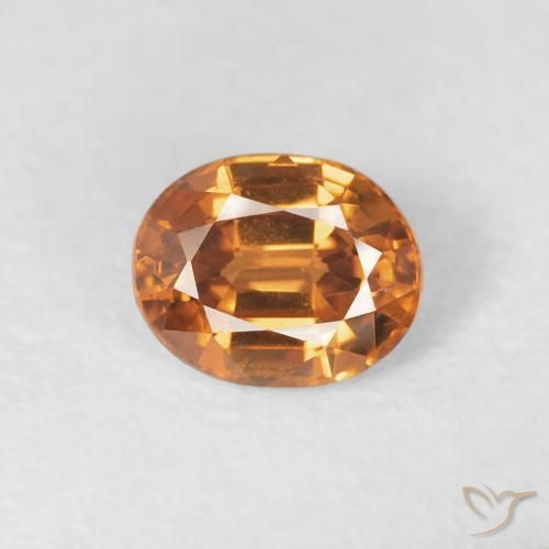 1.00ct Натуральный Средний апельсин Циркон, Овал, Чистота VS