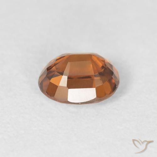 1.00 карата, натуральный Medium Dark-Orange Циркон, Овал, VVS-VS