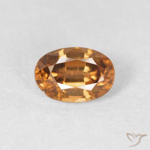 0.91ct Натуральный Средний апельсин Циркон, Овал, VVS-VS