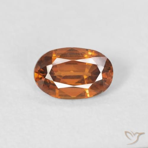 0.68ct Натуральный Medium Dark-Orange Циркон, Овал, VVS-VS