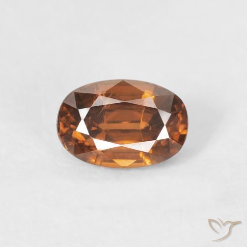 0.93ct Натуральный Земля Оранжевый Циркон, Овал, VVS-VS