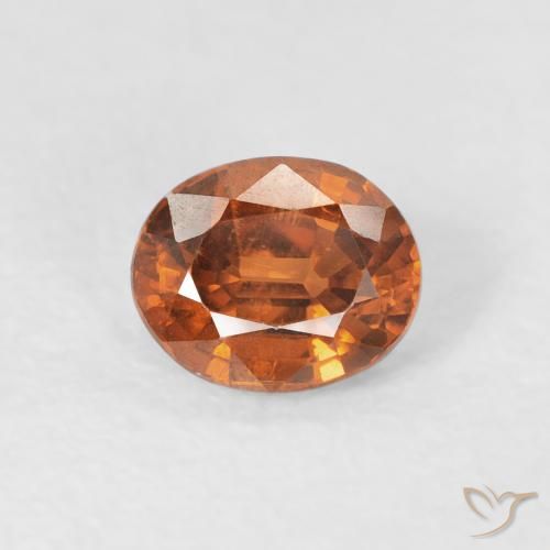 1.00ct Натуральный Средний апельсин Циркон, Овал, VVS-VS