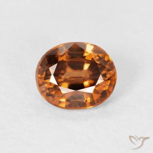 1.12ct Натуральный Средний апельсин Циркон, Овал, VVS-VS
