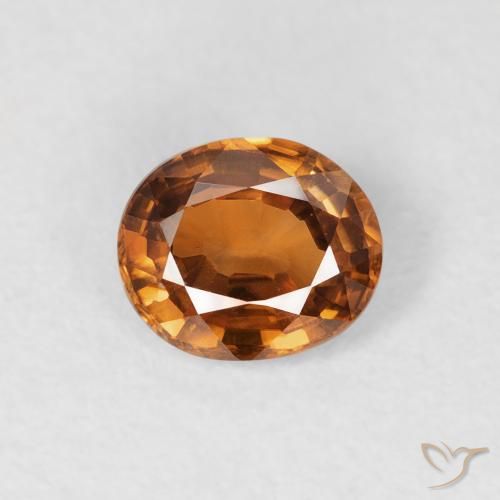 0.92ct Натуральный Земля Оранжевый Циркон, Овал, VVS-VS