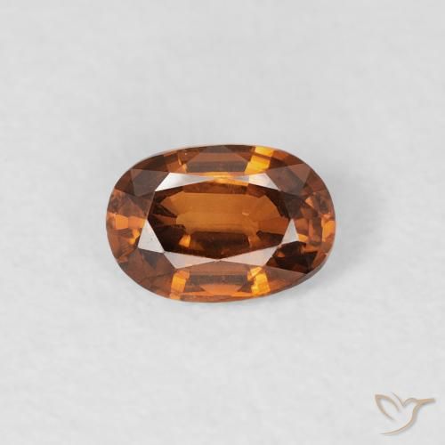 0.64ct Натуральный Темно-оранжевый Циркон, Овал, Чистота VVS