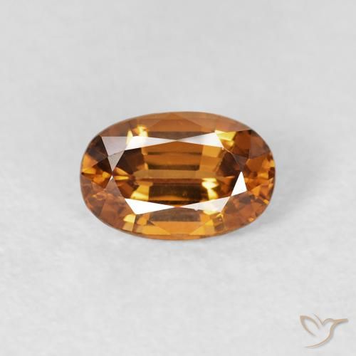 0.84ct Натуральный Земля Оранжевый Циркон, Овал, Чистота VVS