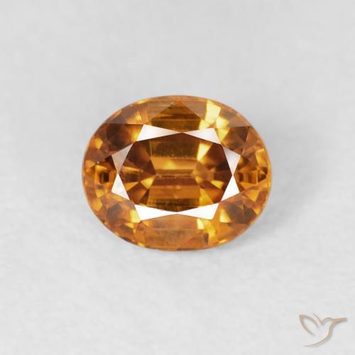 1.07ct Натуральный Темно-оранжевый Циркон, Овал, Чистота VS