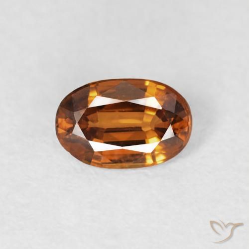0.70ct Натуральный Темно-оранжевый Циркон, Овал, Чистота VS