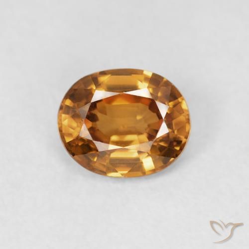 0.94ct Натуральный Оранжево-коричневый Циркон, Овал, VVS-VS