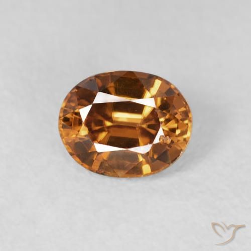 0.99ct Натуральный Средний апельсин Циркон, Овал, Чистота VS