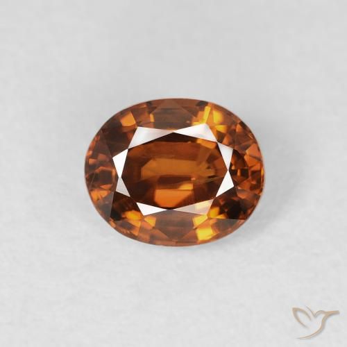 1.04ct Натуральный Medium Dark-Orange Циркон, Овал, Чистота VS