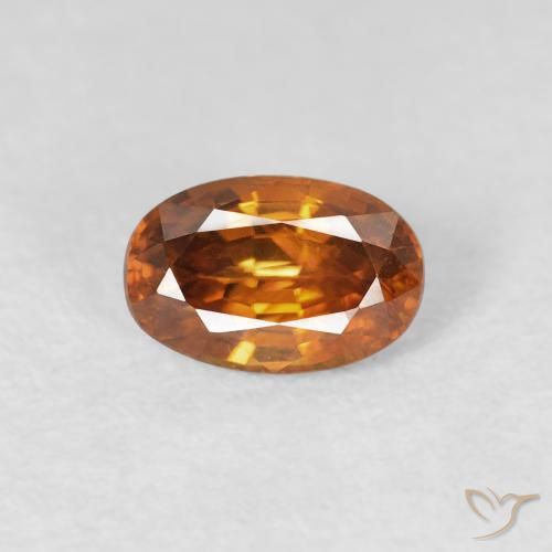 0.80ct Натуральный Medium Dark-Orange Циркон, Овал, Чистота VS