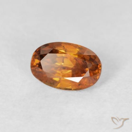 0.80 карата, натуральный Medium Dark-Orange Циркон, Овал, Чистота VS