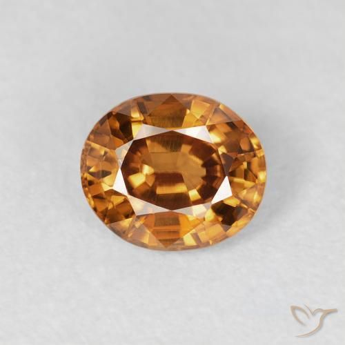 1.03ct Натуральный Ржавый апельсин Циркон, Овал, Чистота VS