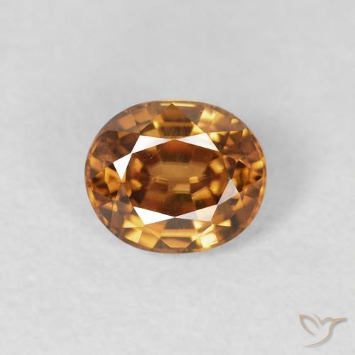 0.94ct Натуральный Средний апельсин Циркон, Овал, Чистота VS