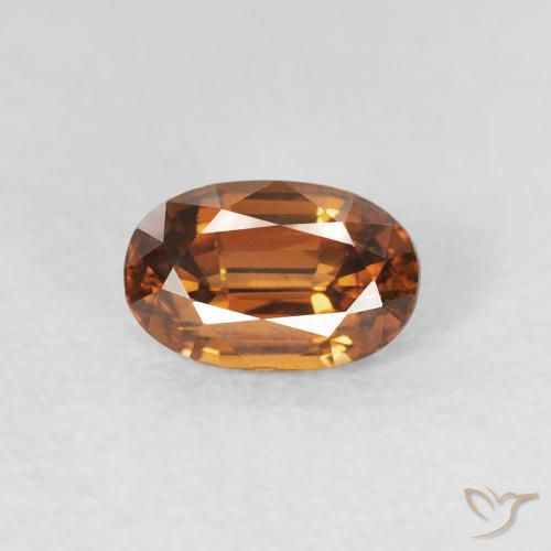 0.79ct Натуральный Земля Оранжевый Циркон, Овал, Чистота VVS